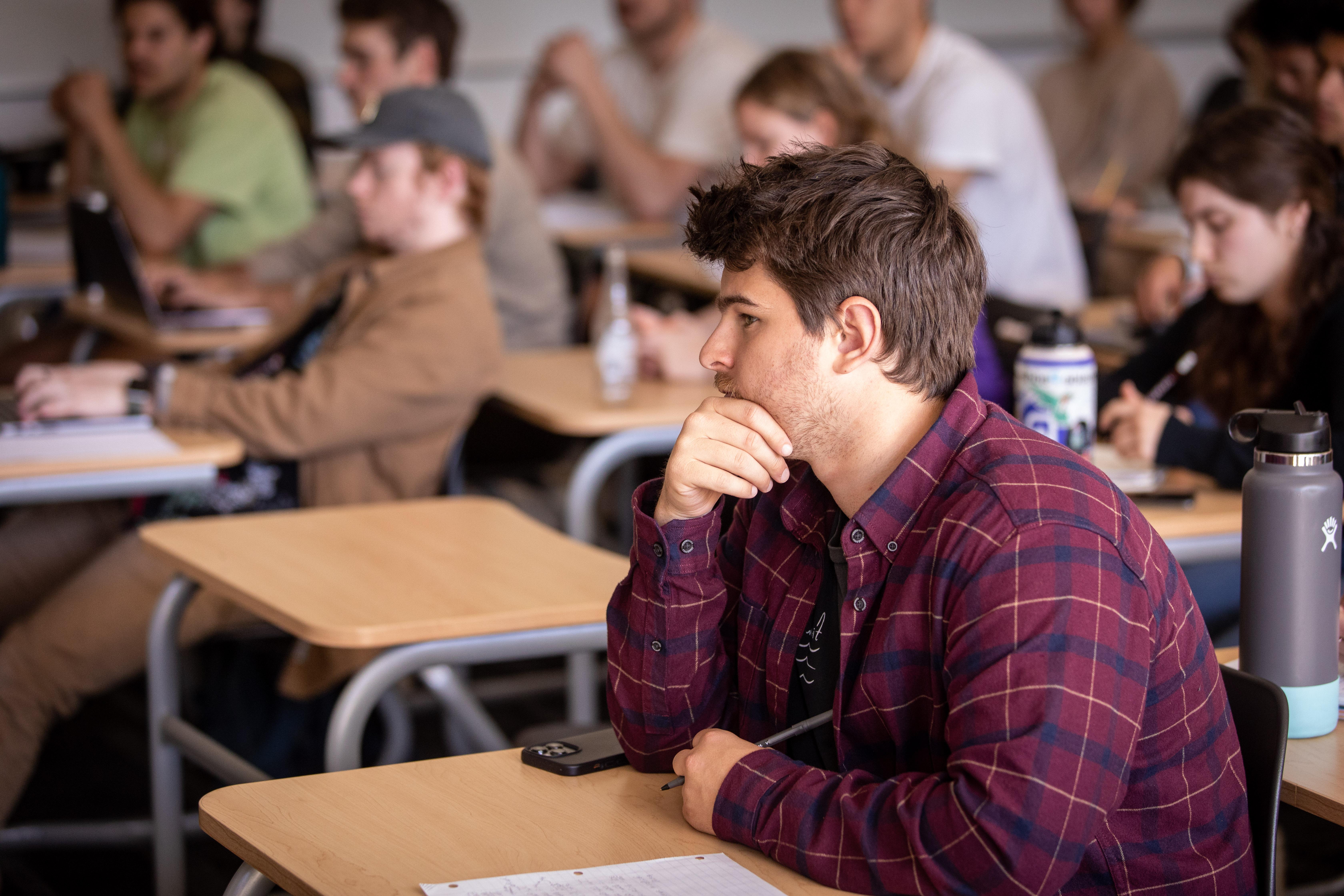 student in classroom